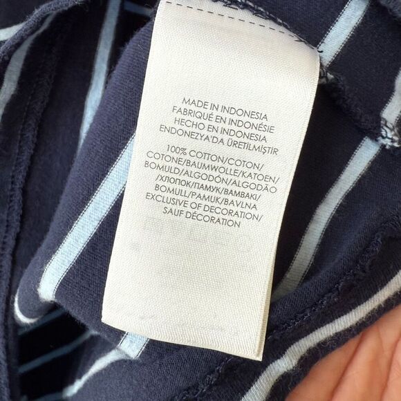 Polo Ralph Lauren Light Dark Blue Stripe Tshirt M - Picture 6 of 6